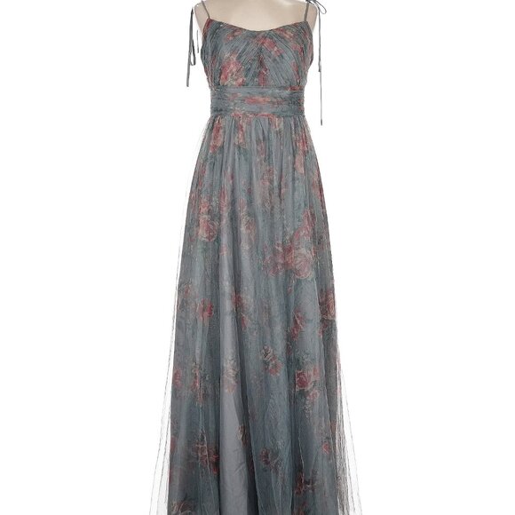Marchesa Notte Floral Gauzy Dress - Picture 8 of 8